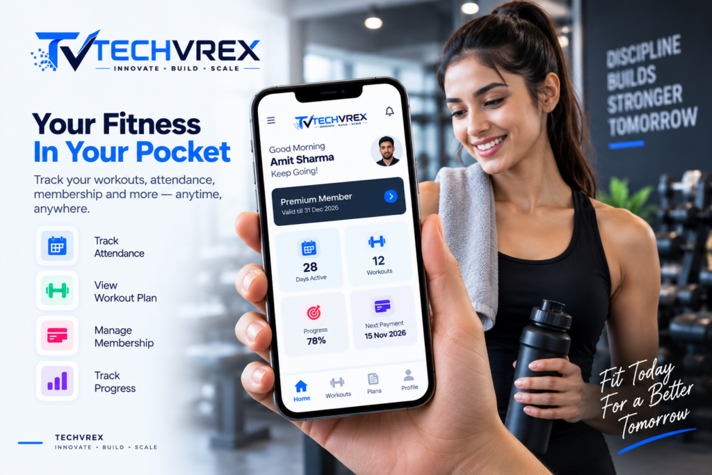 Gym member mobile app for attendance and membership tracking